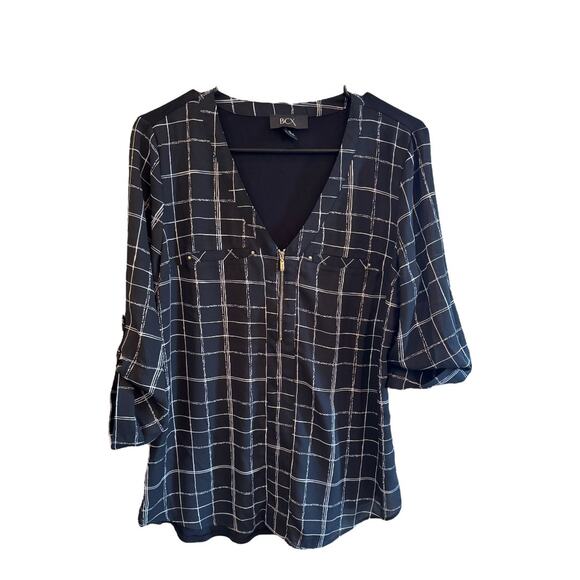 BCX | Black 3/4 Sleeve Blouse | Size Medium | NWT | 1006 - Picture 1 of 10